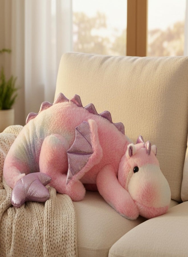 ARELUX Large 36in Cute Dragon Stuffed Animals Plush Toy Soft Colorful Pink Pterosaur Plushie Giant Fuzzy Dinosaur Pillow Plushies with Wings Cuddly for Friends Family Member - Image 4